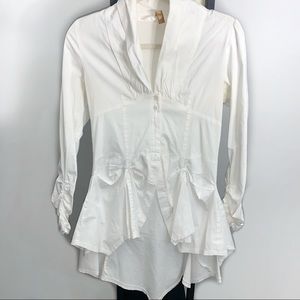 High Low Long Sleeve White Button Down